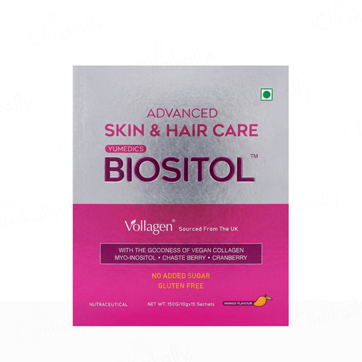 Yumedics Biositol Advanced Skin & Hair Care Vegan Collagen Powder - Mango Flavour